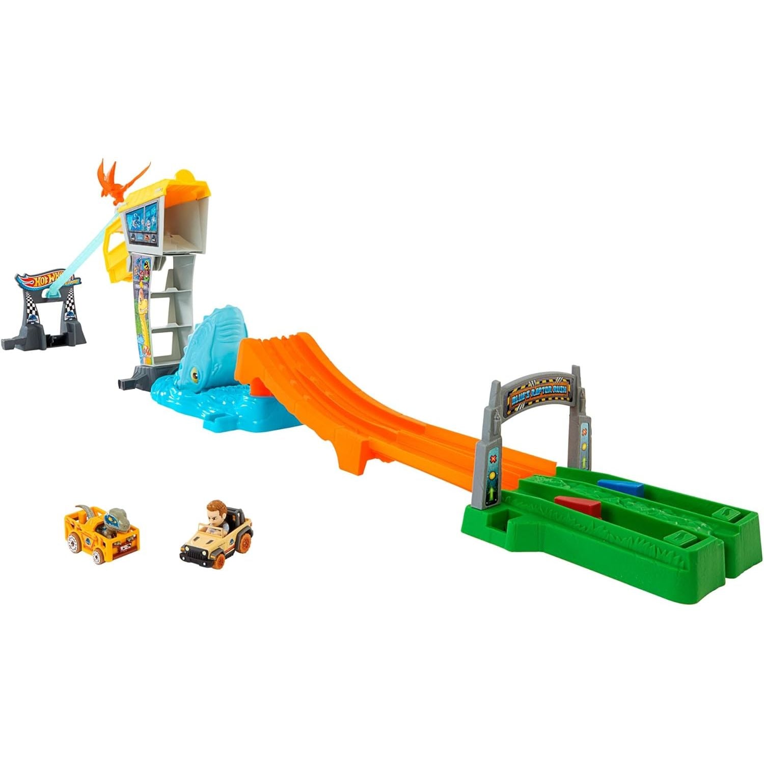 Hot Wheels Racerverse Jurassic World Blue's Raptor Rush Track Set