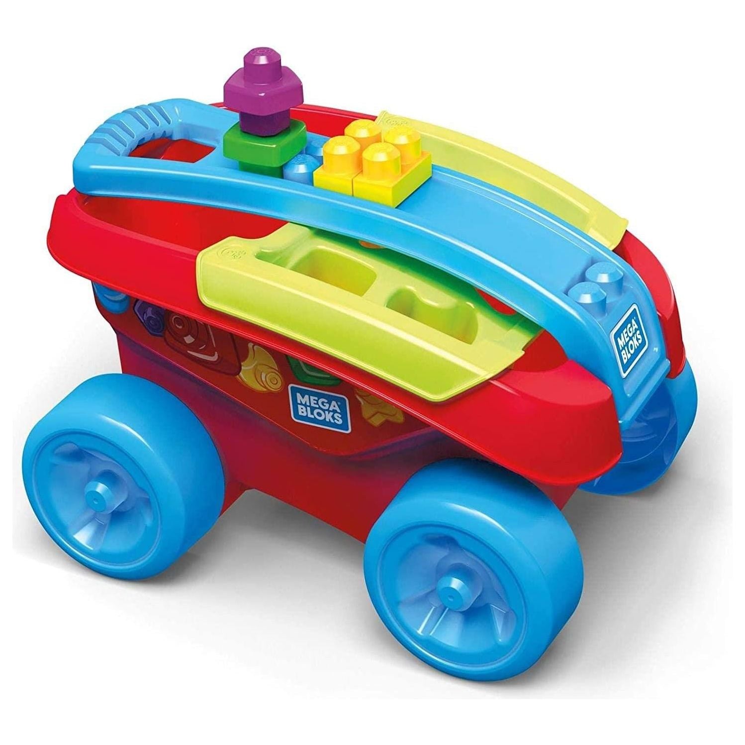 MEGA BLOKS Shape Sorting Wagon With 25 Building Blocks