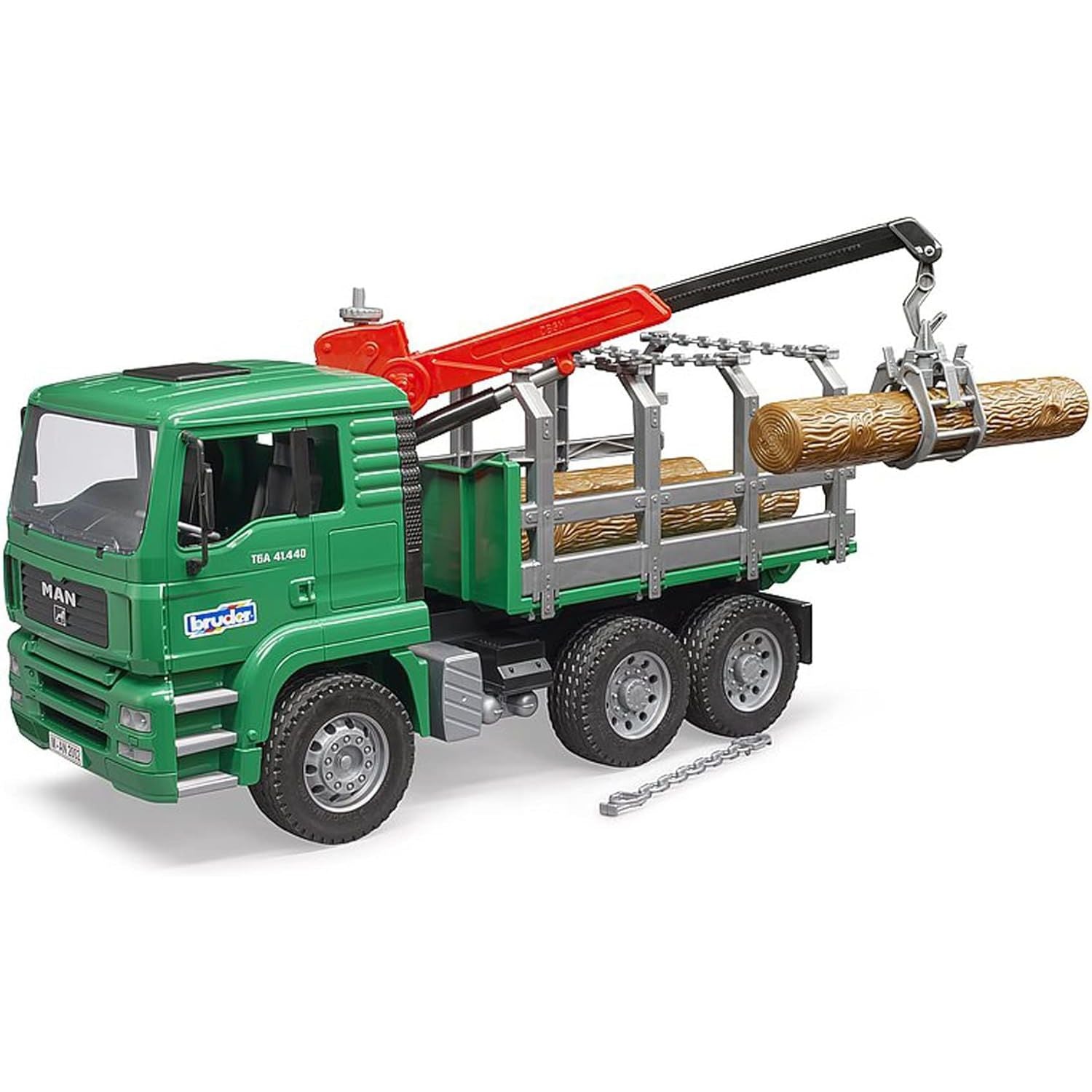 Bruder MAN TGA Timber Truck with Loading Crane and 3 Trunks 1:16