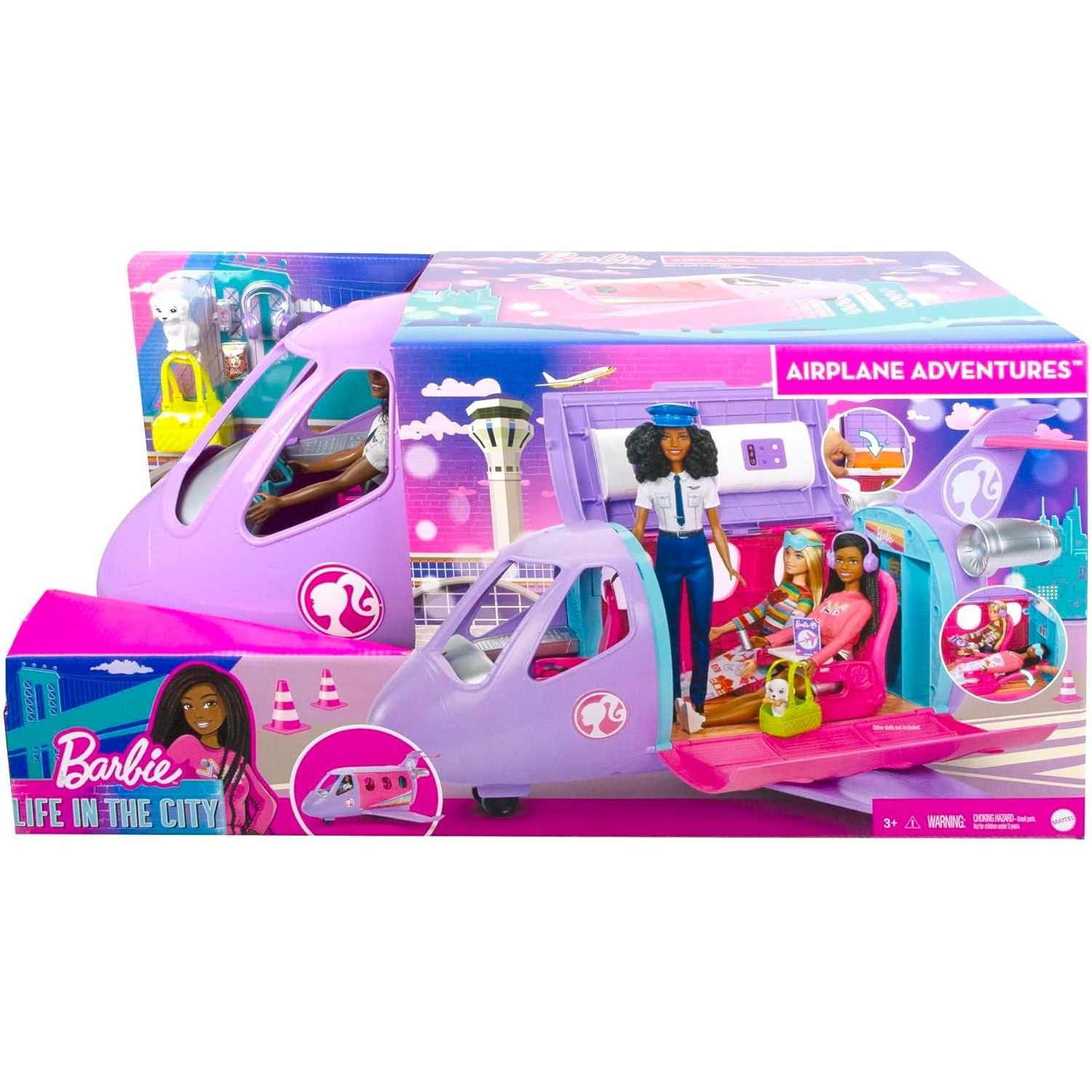 Barbie Pink Airplane Adventures with Barbie Pilot Doll