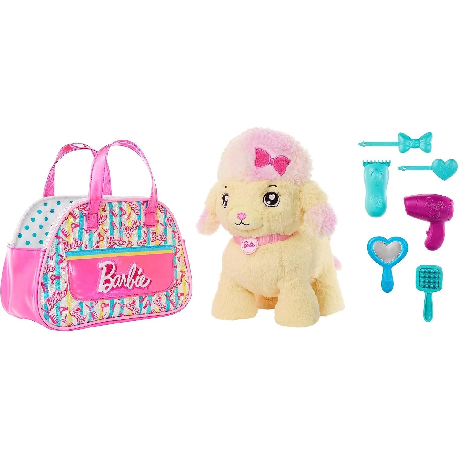 Barbie Salon Pet Adventure Stuffed Poodle with Themed Purse