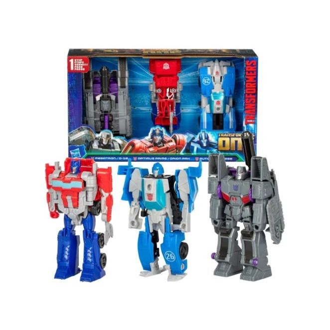 Transformers One Iacon Race Megatron / D-16, Optimus Prime / Orion Pax, & Autobot Mirage - 3-Pack