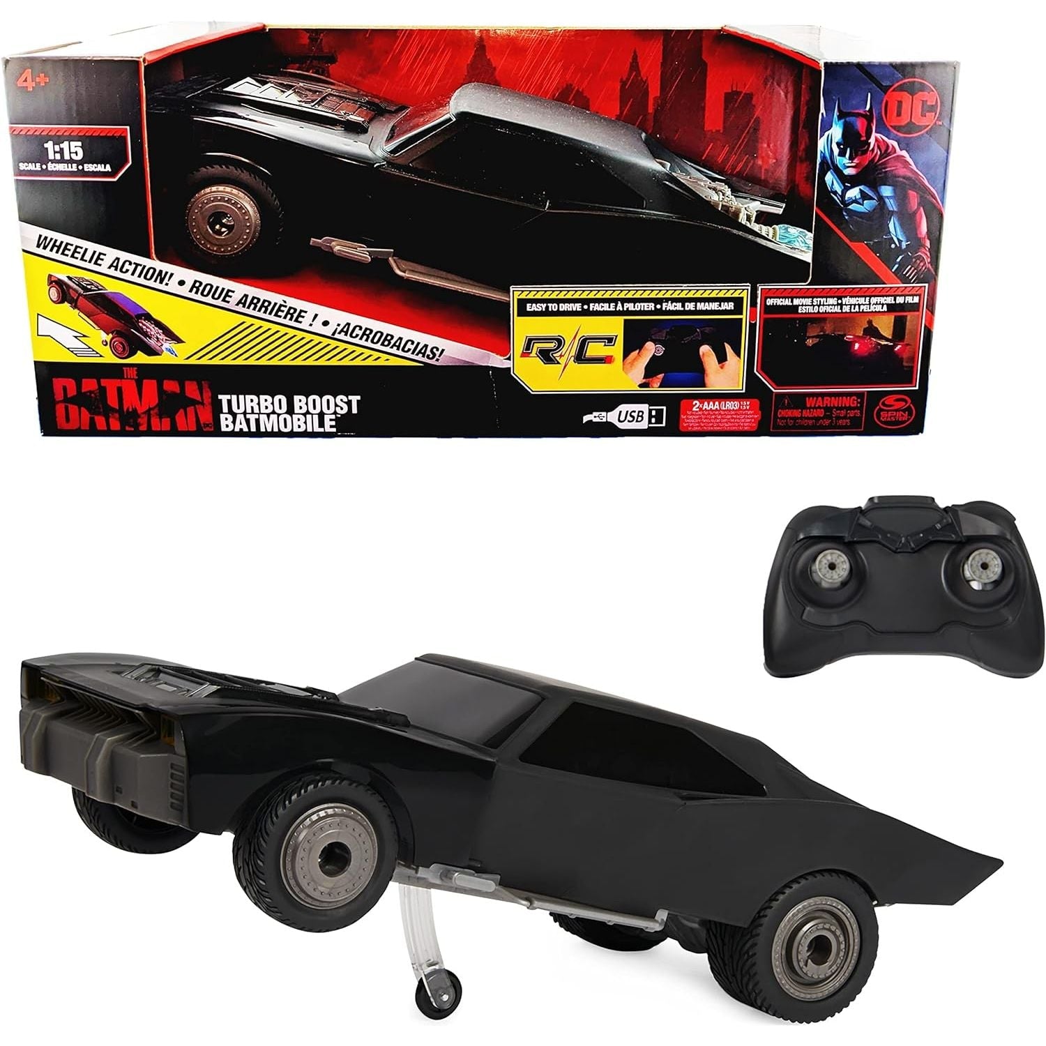 DC Comics The Batman Turbo Boost Batmobile Remote Control Car - Toywell
