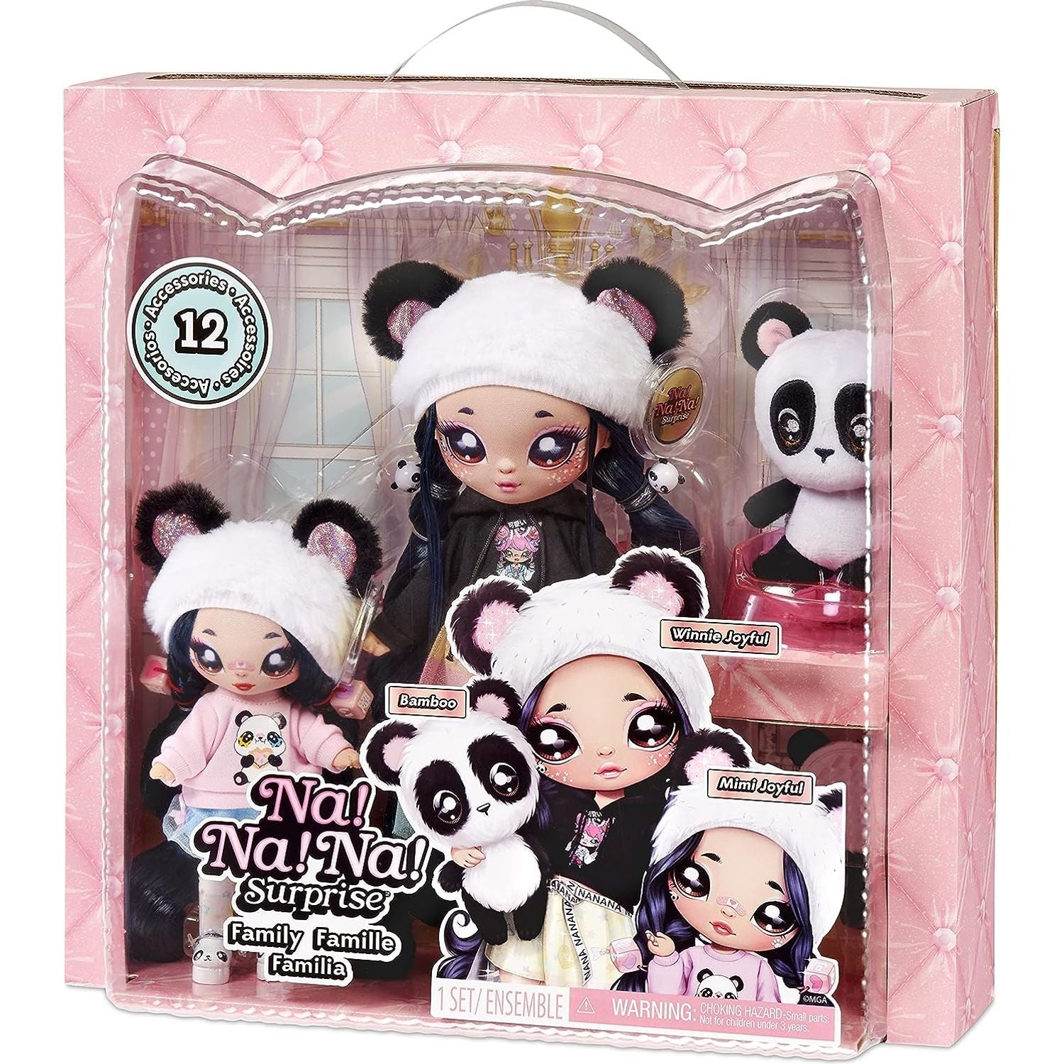Na Na Na Surprise Family, Soft Panda Family, Doll Set of 3 with 2 Fashion Dolls - Toywell