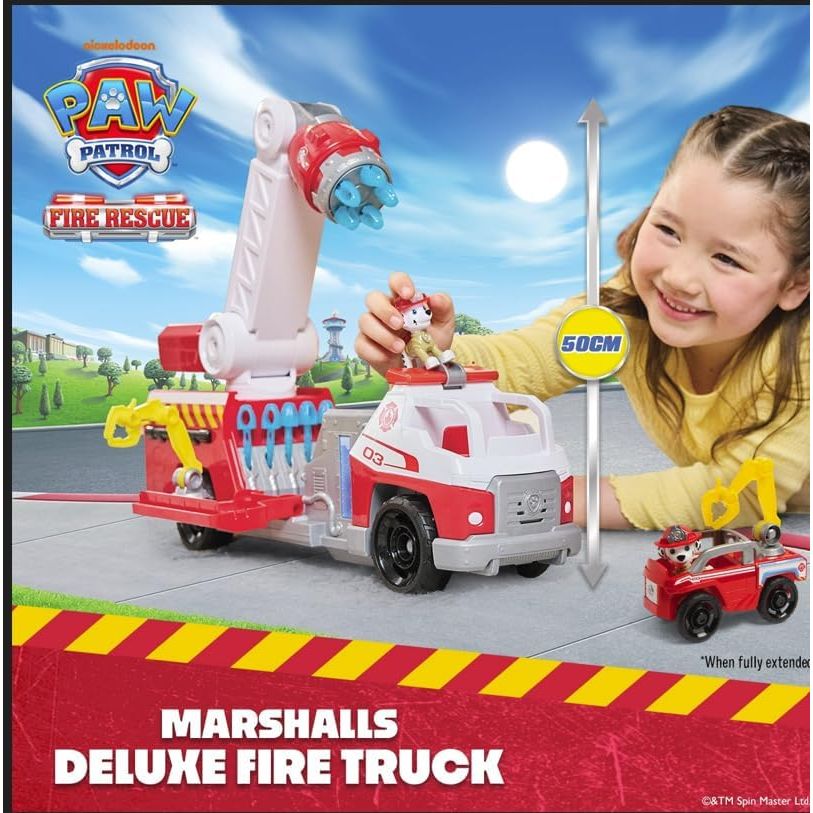 Paw Patrol Fire Rescue Deluxe Firetruck with Marshall Figure