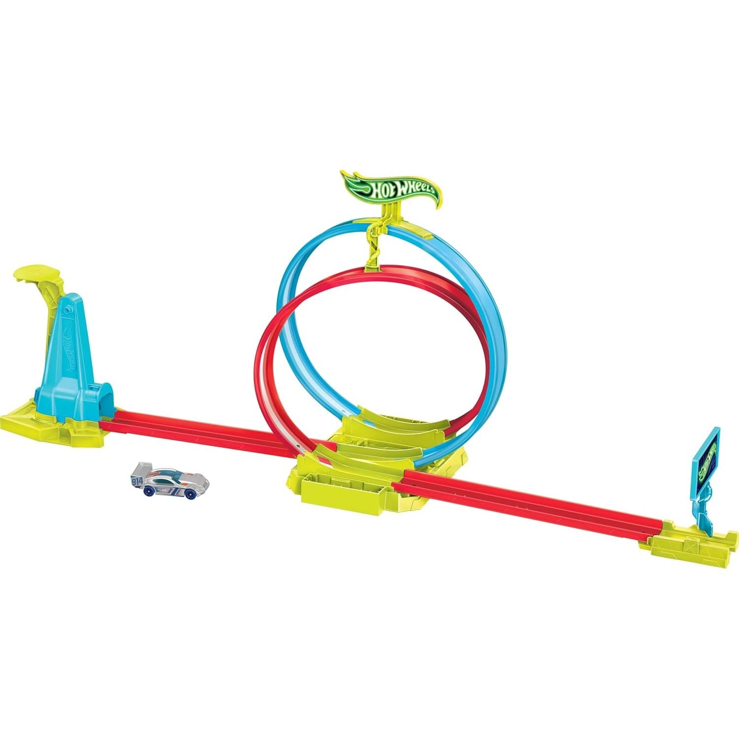 Hot Wheels Neon Speeders Laser Stunt Slamway Track Set