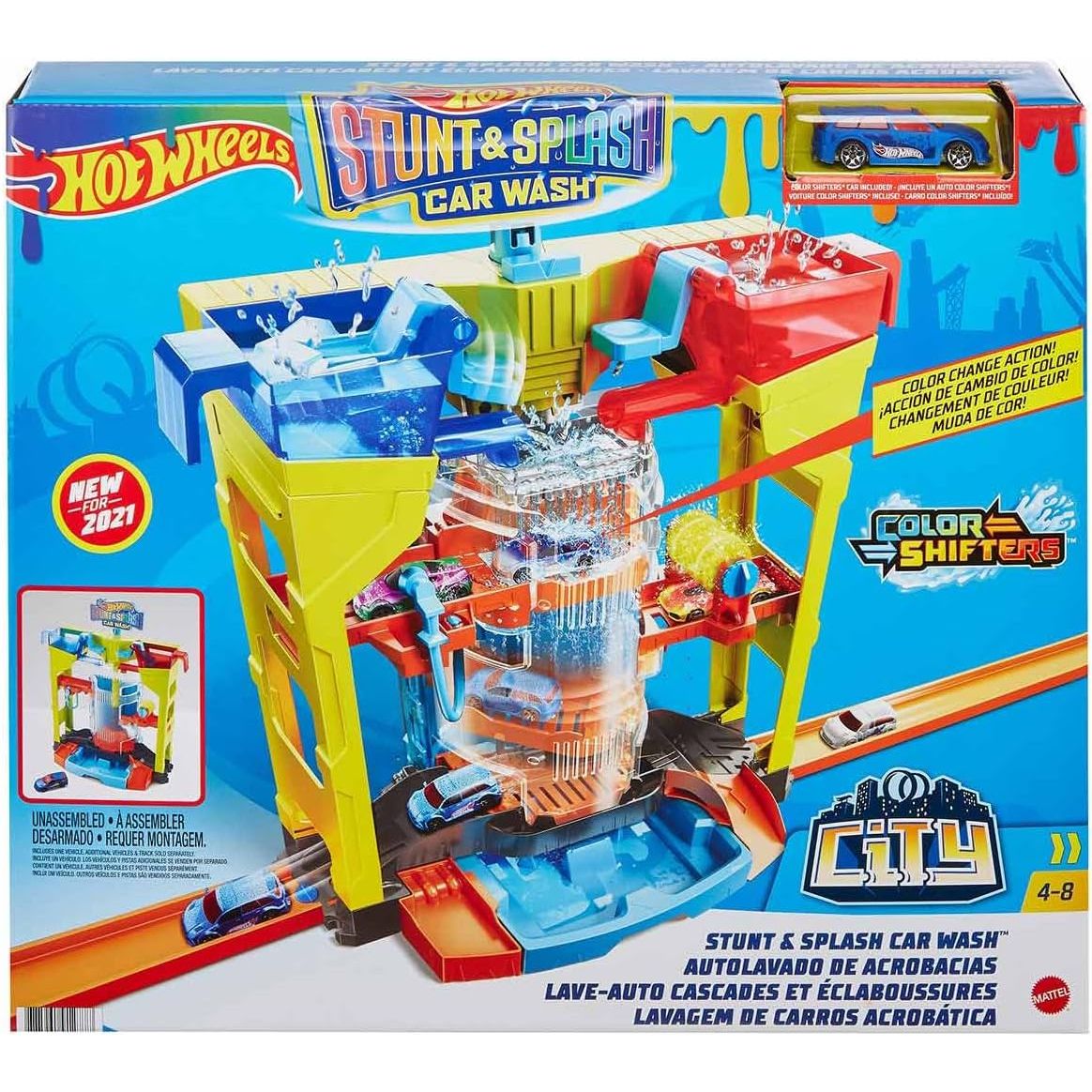 Hot Wheels Stunt & Splash Car Wash Playset
