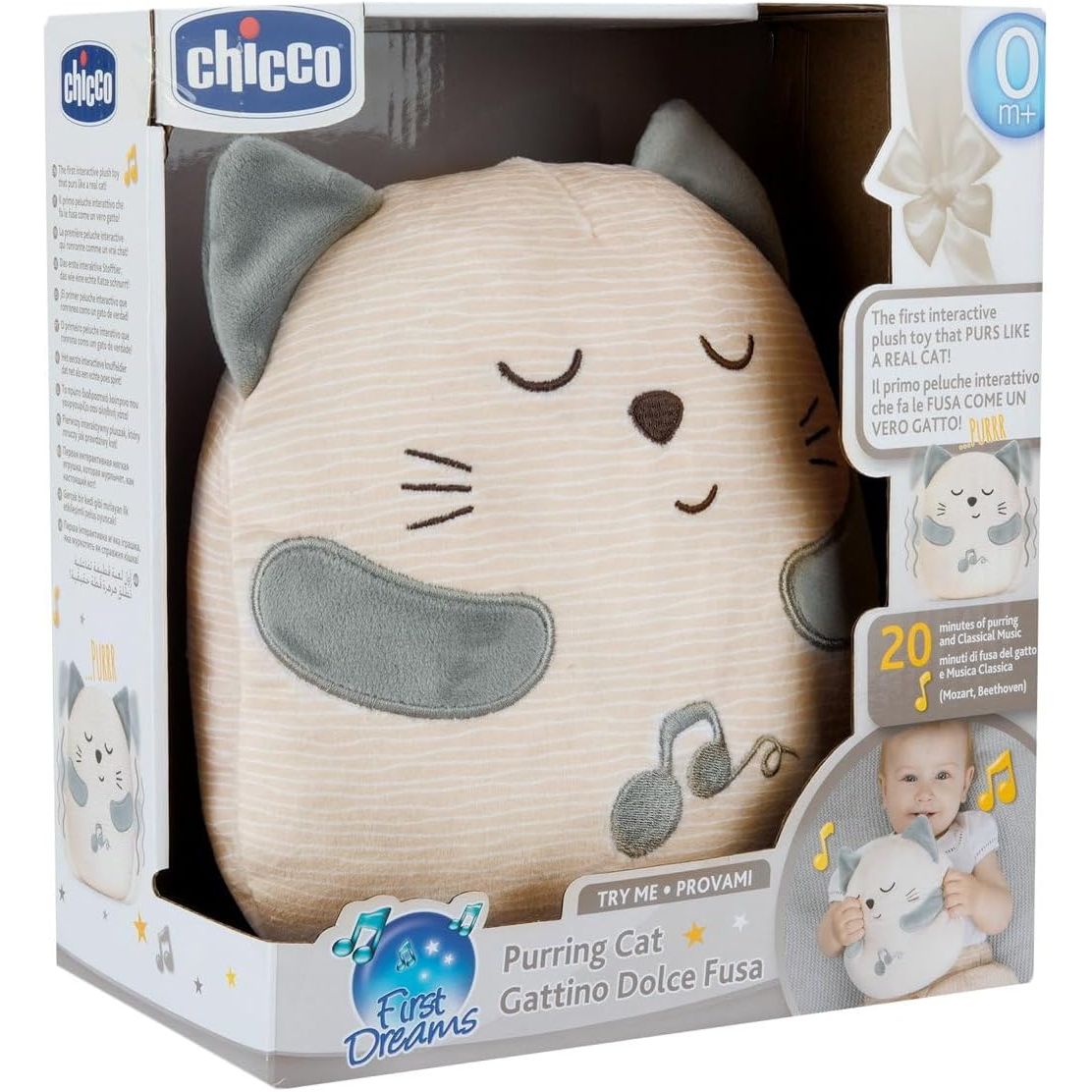 Chicco First Dreams Interactive Purring Cat Plush Toy