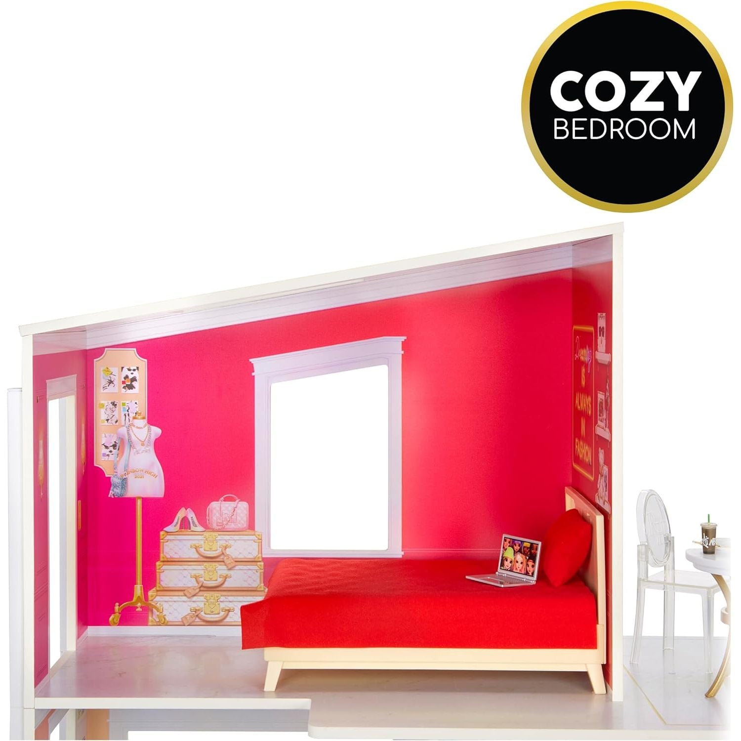 Rainbow High Townhouse 3-Story Wooden Dollhouse Playset