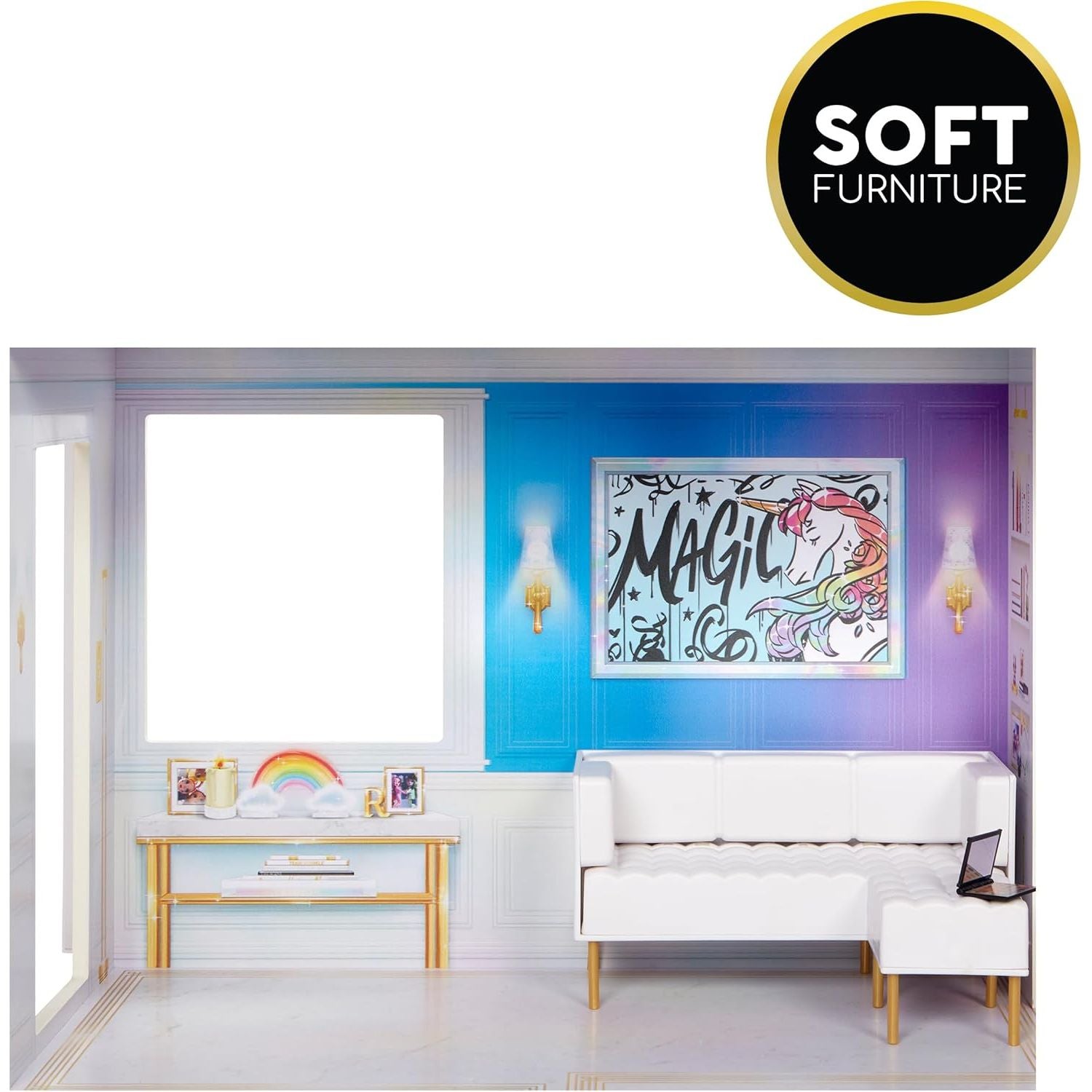 Rainbow High Townhouse 3-Story Wooden Dollhouse Playset