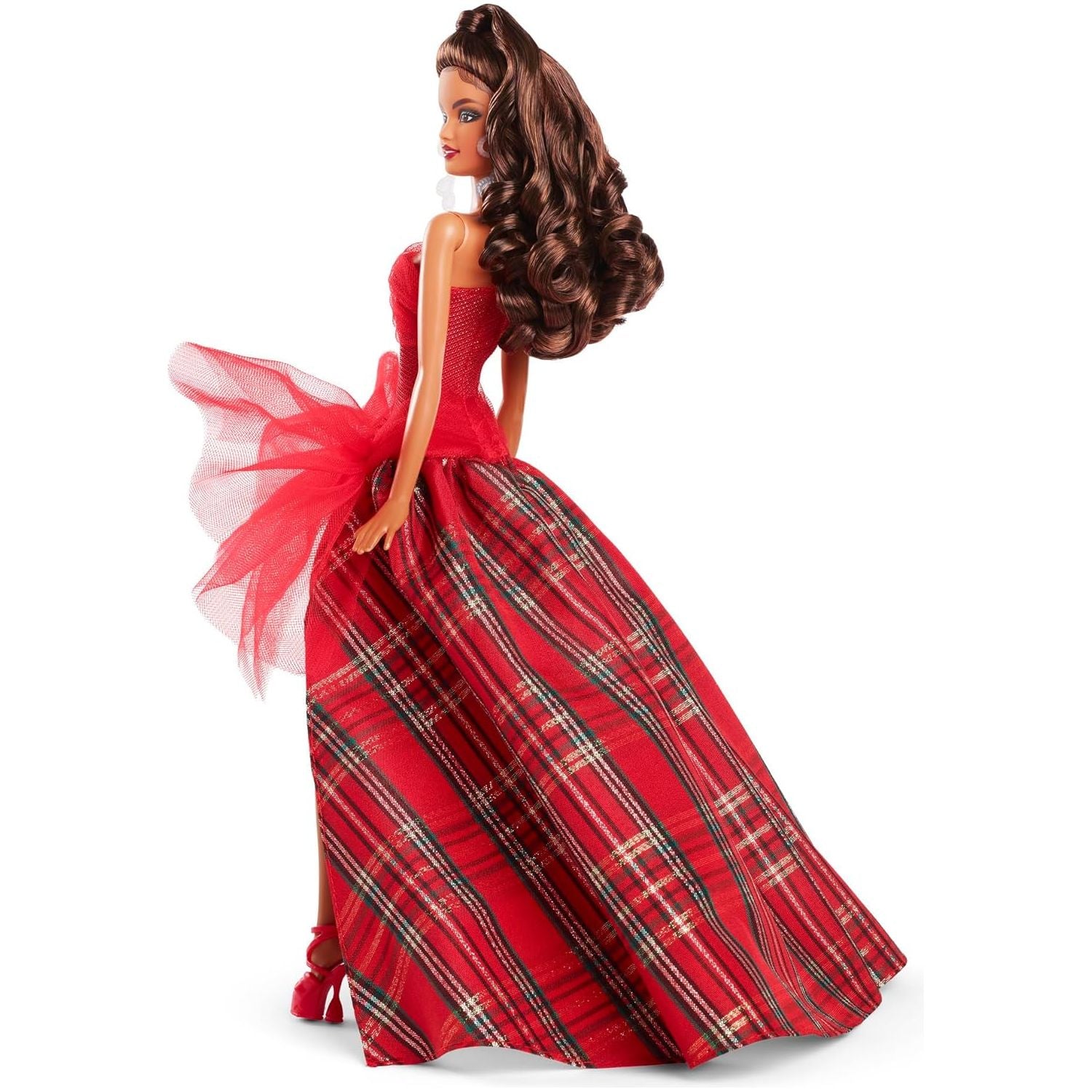 Barbie Signature 2024 Holiday Plaid Gown With Red Bow Doll