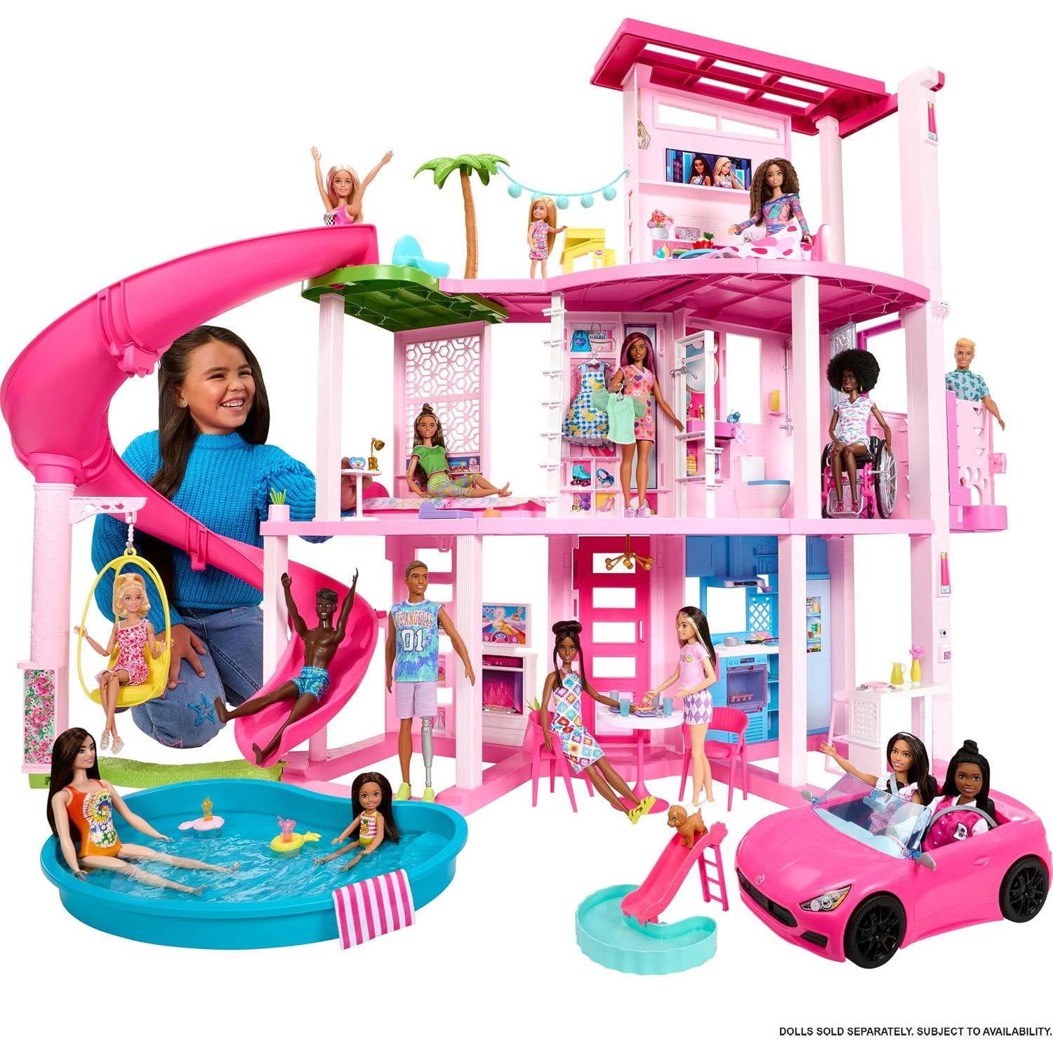 Barbie Deluxe Doll Pool Party Dreamhouse 75+ pieces Playset