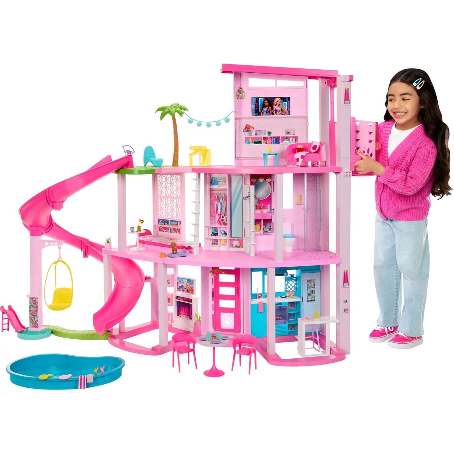 Barbie Deluxe Doll Pool Party Dreamhouse 75+ pieces Playset