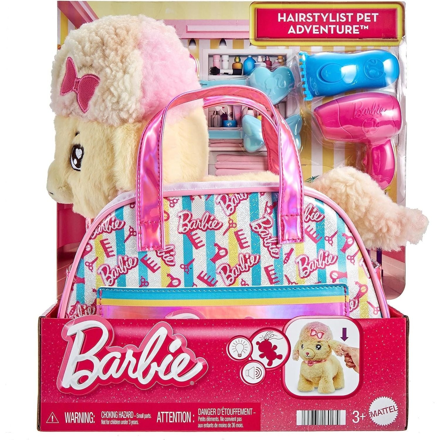 Barbie Salon Pet Adventure Stuffed Poodle with Themed Purse
