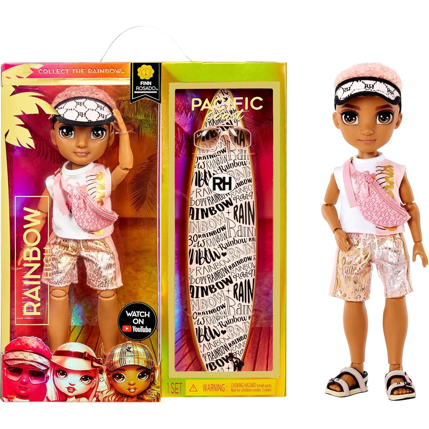 Rainbow High Pacific Coast Finn Rosado Fashion Doll