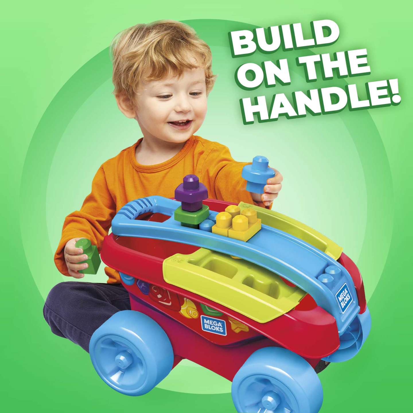 MEGA BLOKS Shape Sorting Wagon With 25 Building Blocks