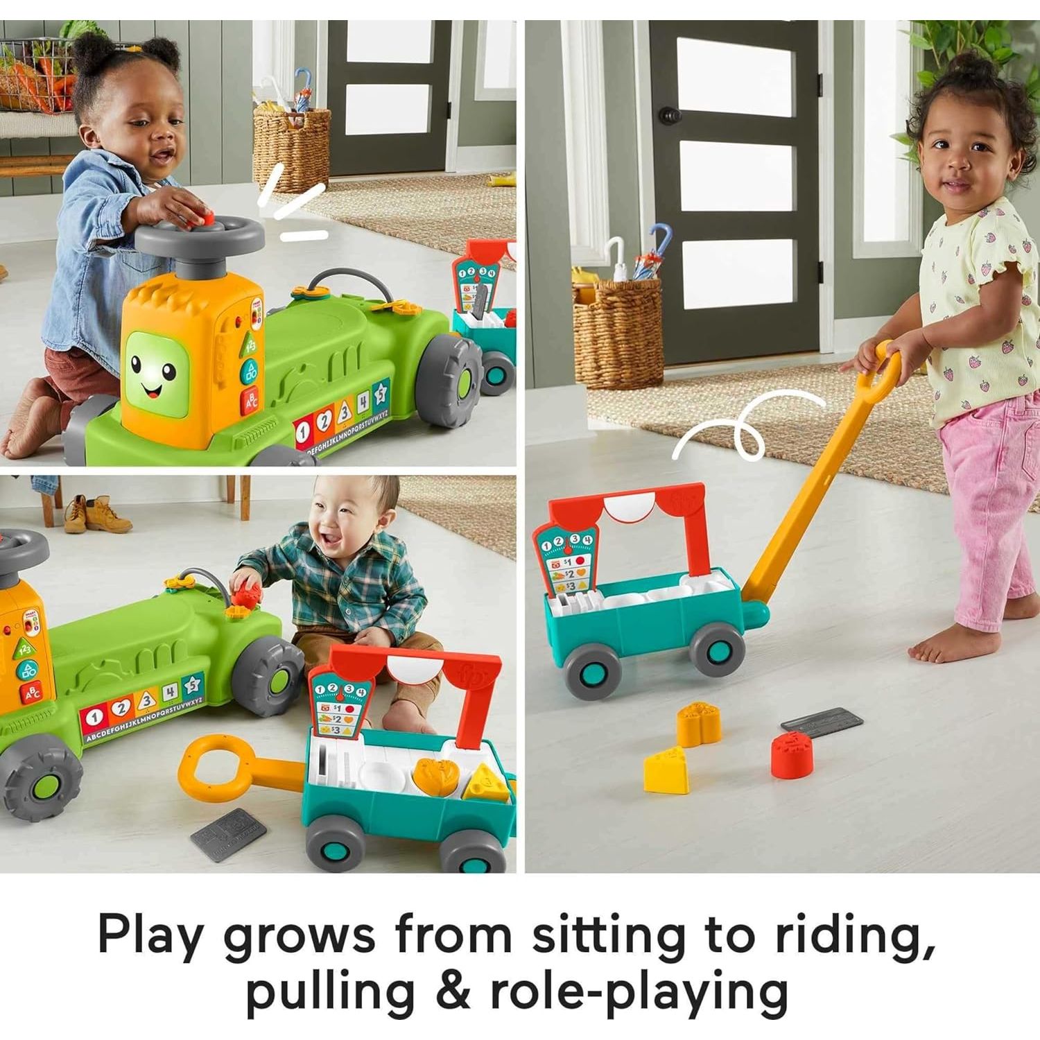 Fisher-Price Laugh & Learn 4-in-1 Farm to Market Tractor Ride-On - Toywell