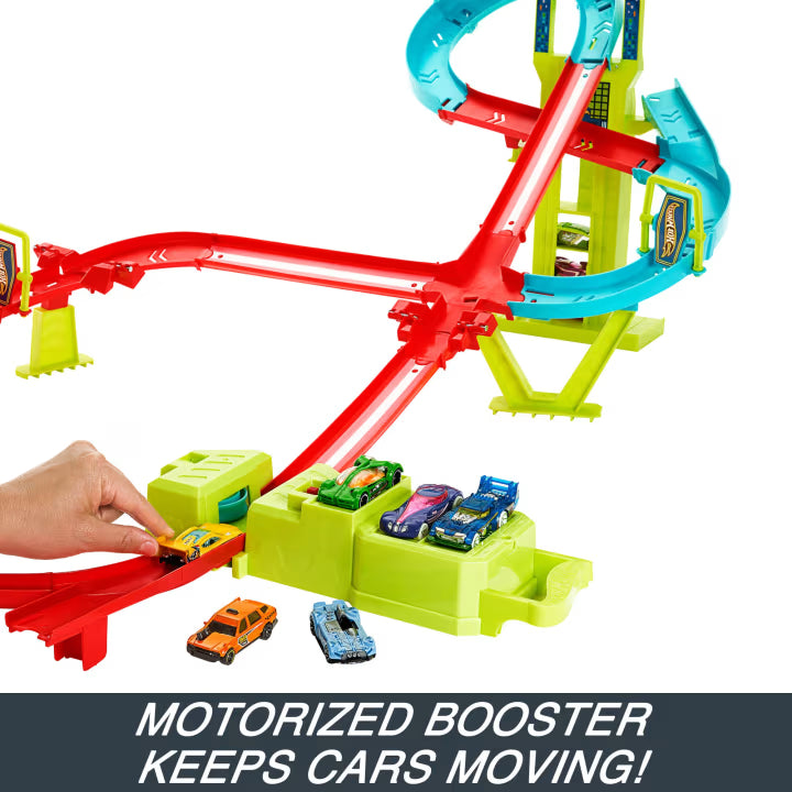 Hot Wheels Neon Speeders Skyskraper Speed Circuit Track Set