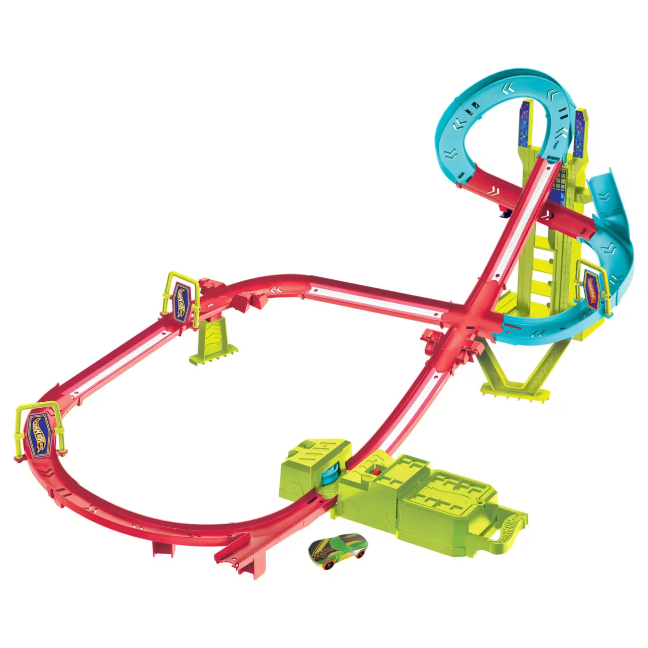Hot Wheels Neon Speeders Skyskraper Speed Circuit Track Set