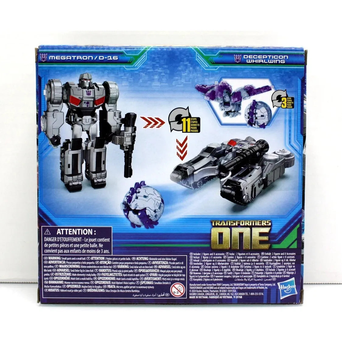 Transformers One Race and Blast MEGATRON / D-16 and DECEPTICON WHIRLWING