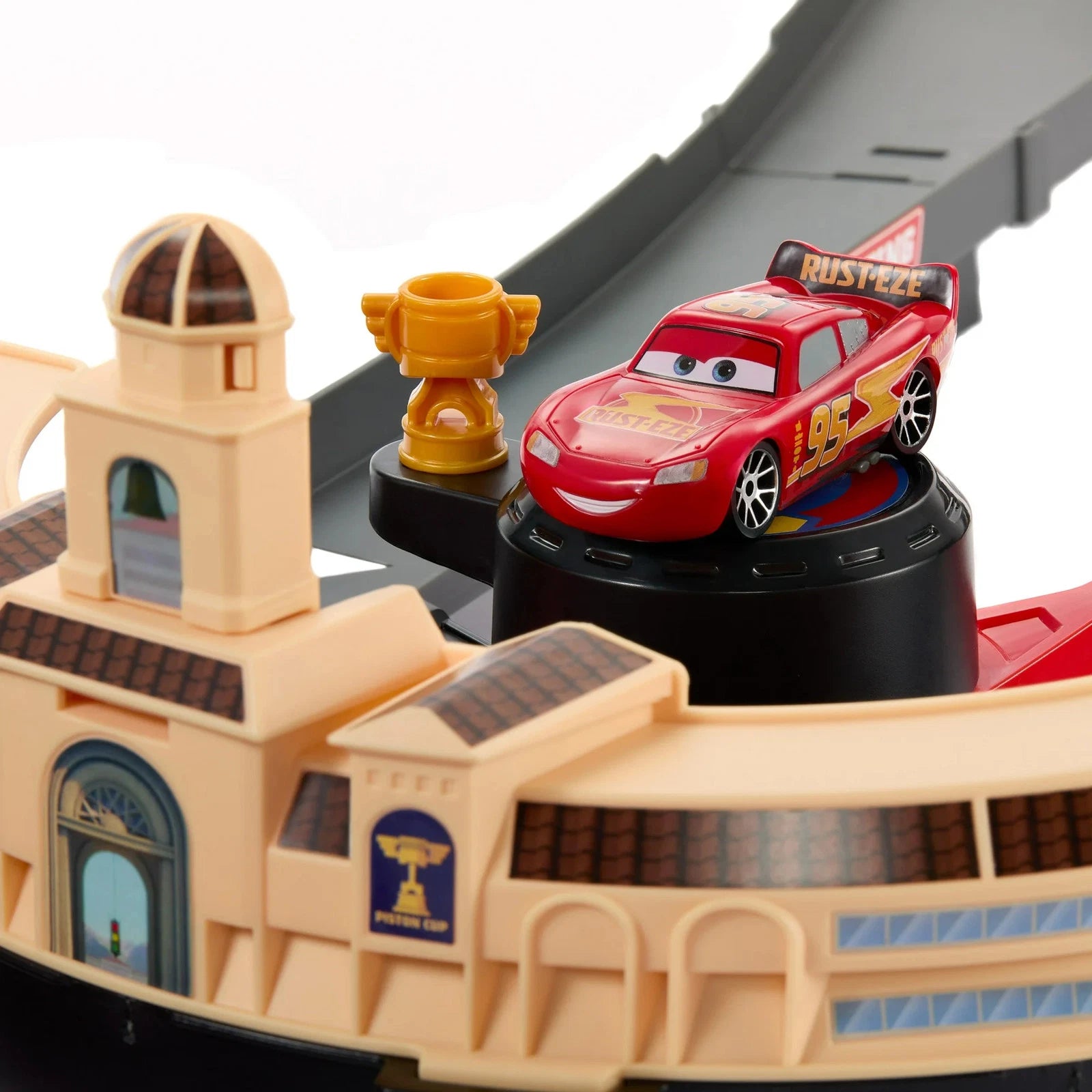 Disney And Pixar Cars Nascar Lane Change Race Playset With 2 Toy Vehicles