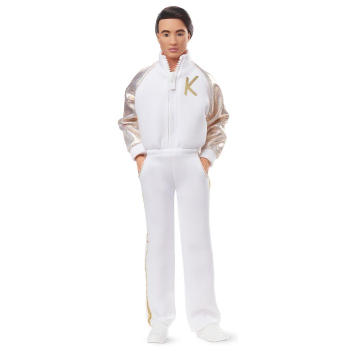 Barbie The Movie - Ken Doll In White and Gold Tracksuit