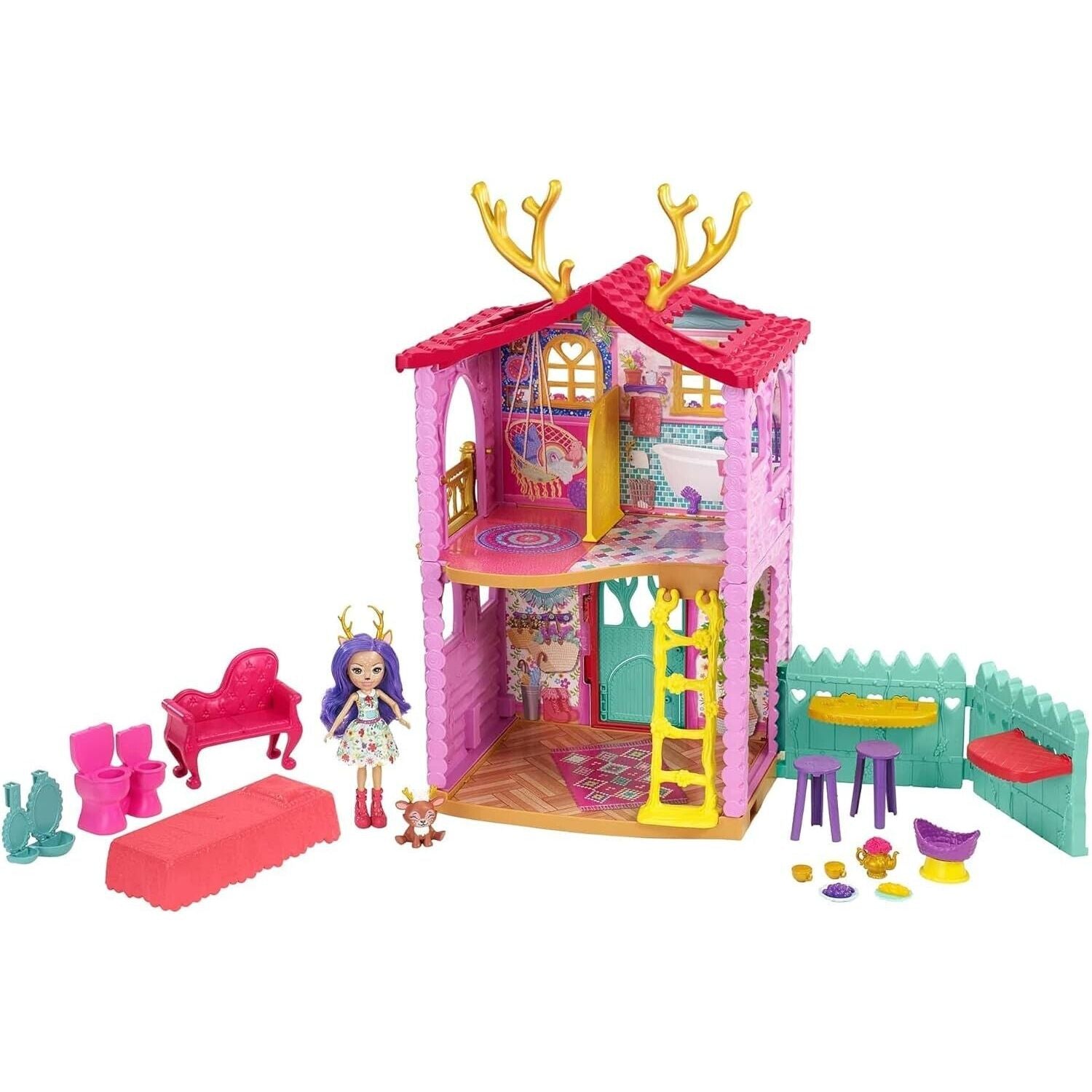 Enchantimals Danessa Deer Doll with Deer House - Toywell