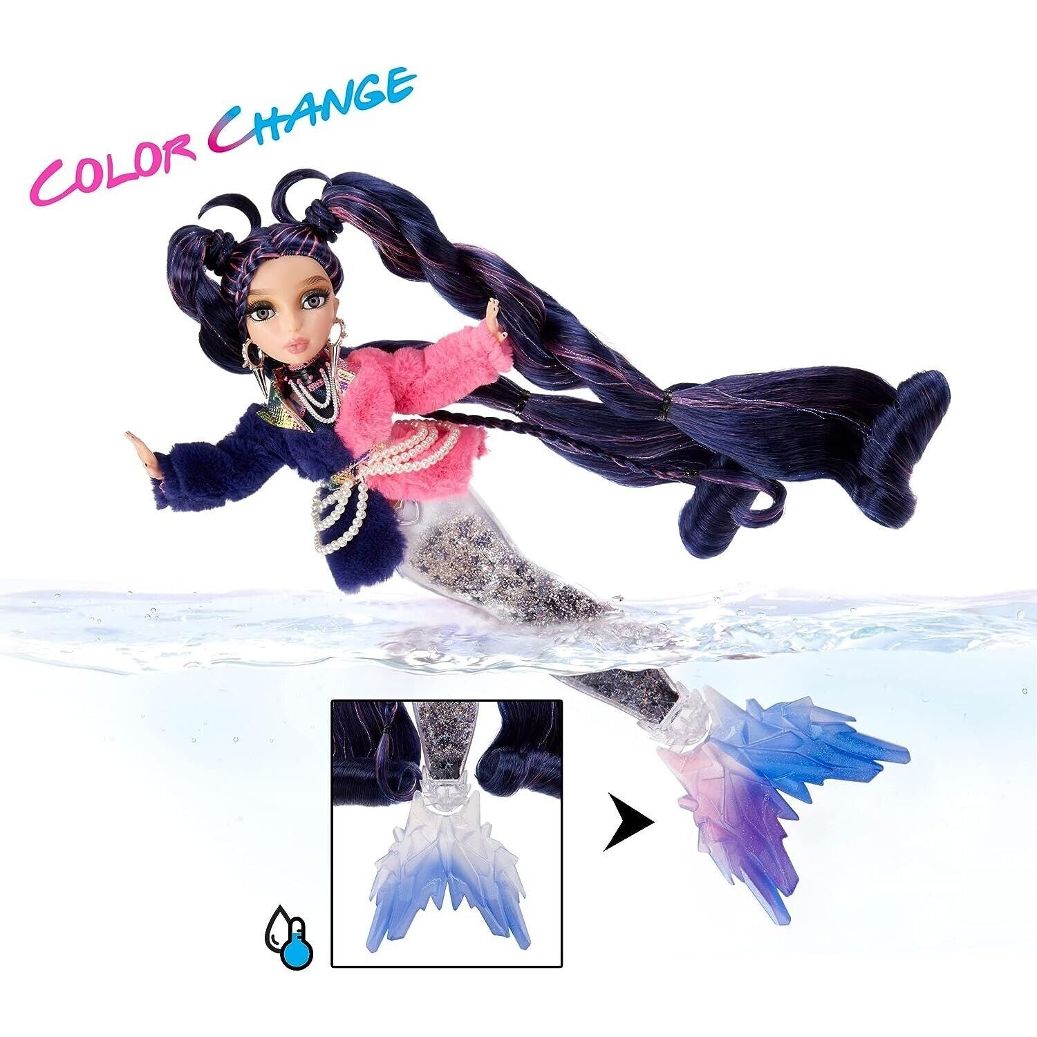 Mermaze Mermaidz Colour Change Winter Waves Nera Fashion Doll - Toywell