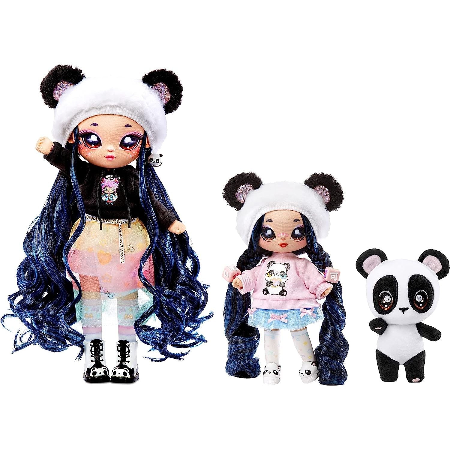 Na Na Na Surprise Family, Soft Panda Family, Doll Set of 3 with 2 Fashion Dolls - Toywell