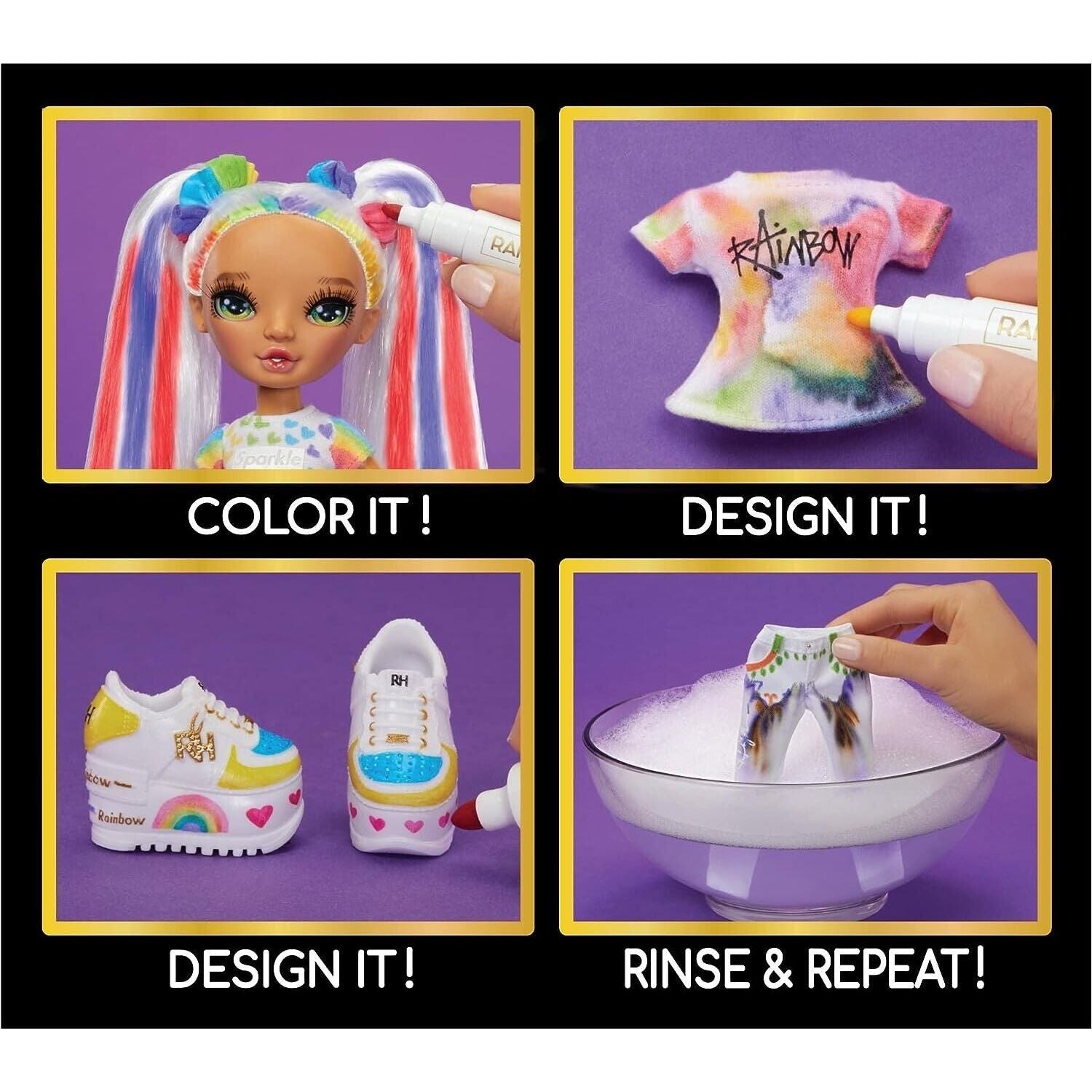 Rainbow High Colour & Create Fashion DIY Doll - Green Eyes - Toywell