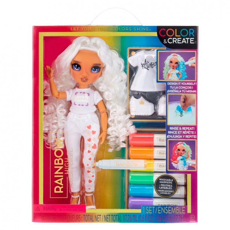 Rainbow High Colour & Create Fashion DIY Doll - Purple Eyes - Toywell