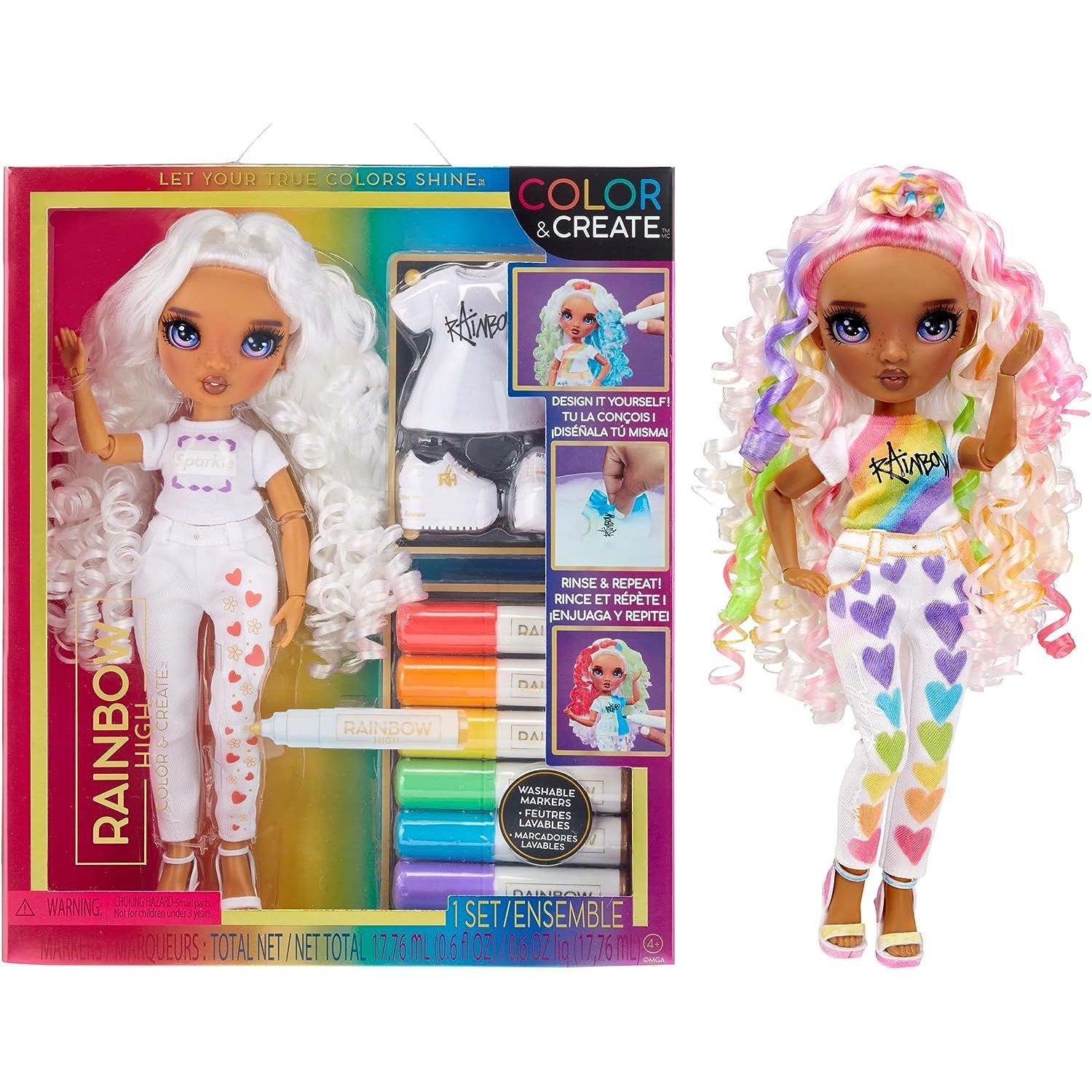 Rainbow High Colour & Create Fashion DIY Doll - Purple Eyes - Toywell